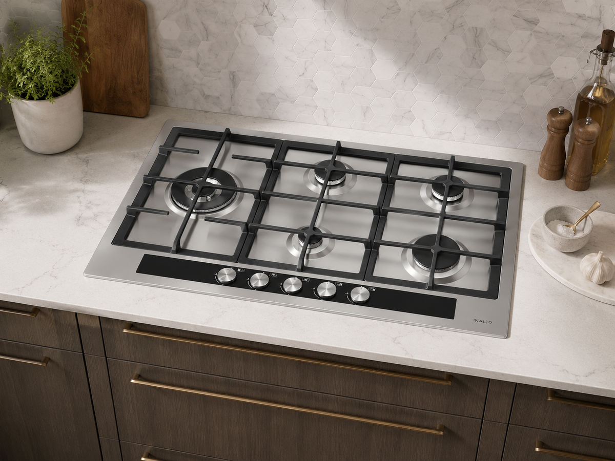 InAlto 90cm Gas Cooktop installed in a modern kitchen
