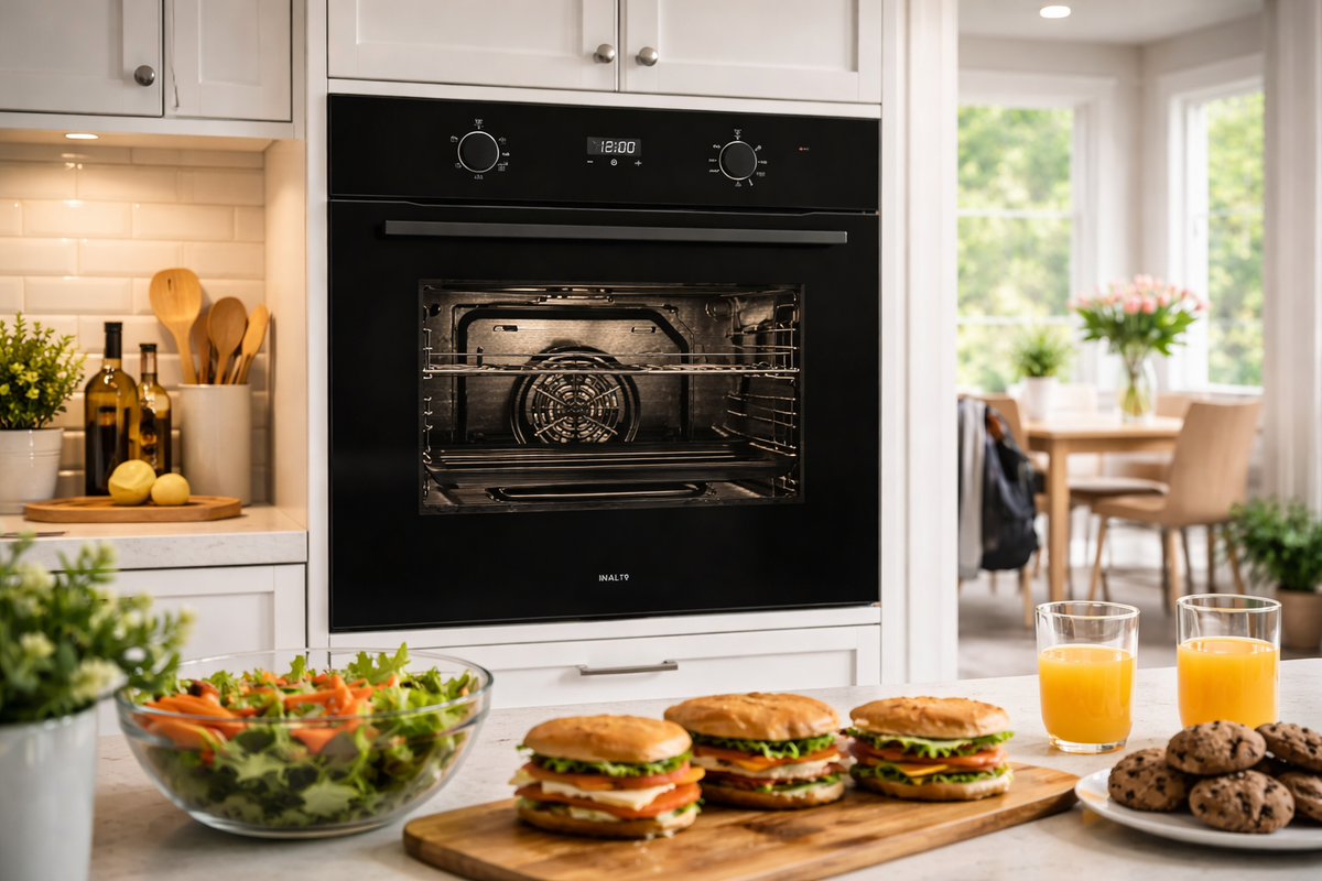 InAlto Premium 60cm 5 Function Oven with Touch Control installed in a kitchen