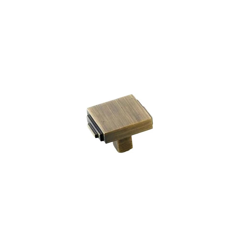 Abbott Square Knob Antique Brass