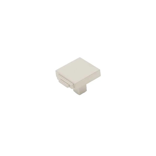Abbott Square Knob Satin Bright Nickel