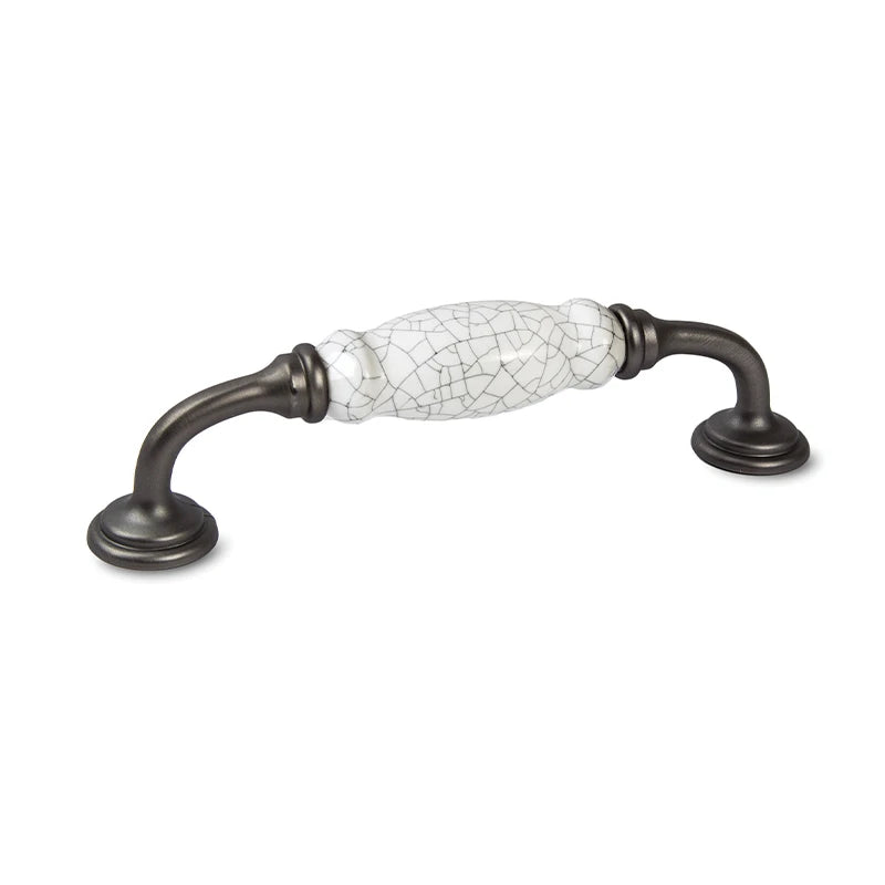 C15 Provincial Handle White Crackled Finish And Pewter