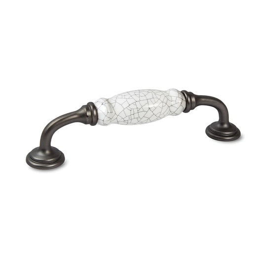 C15 Provincial Handle White Crackled Finish And Pewter