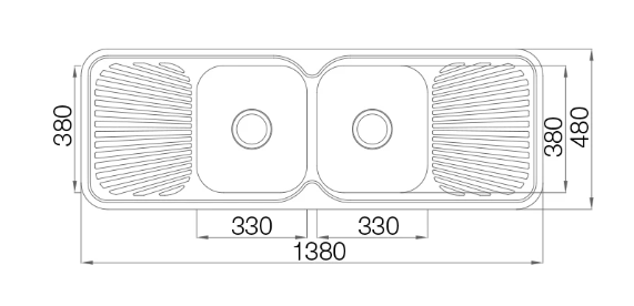 Double bowl double drainer stainless steel sink dimensions