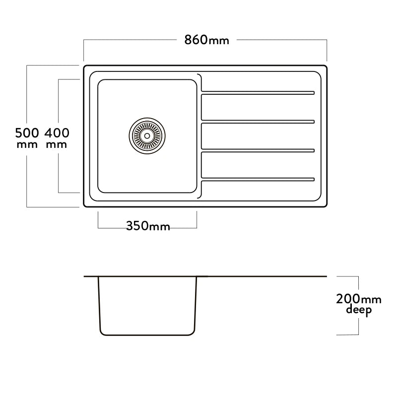 Everglades main bowl and drainer stainless steel sink dimensions