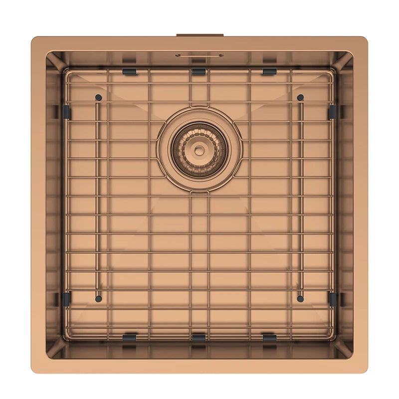 Hand fabricated PVD copper main bowl stainless steel sink dimensions