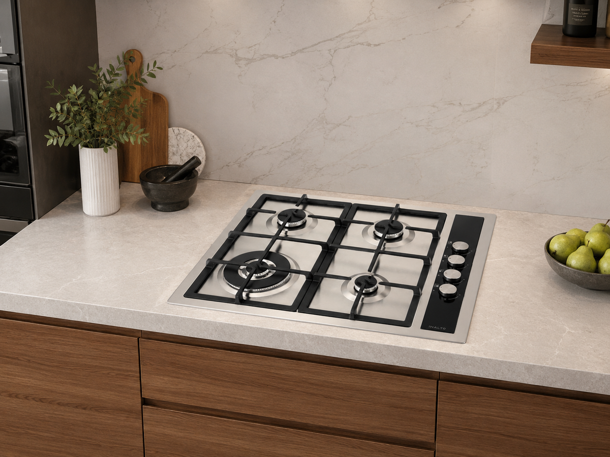 InAlto 60cm Gas Cooktop with wok burner in a modern kitchen