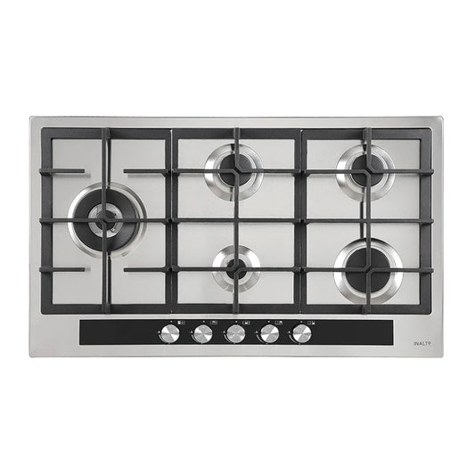 InAlto 90cm Stainless Steel Gas Cooktop with Wok Burner