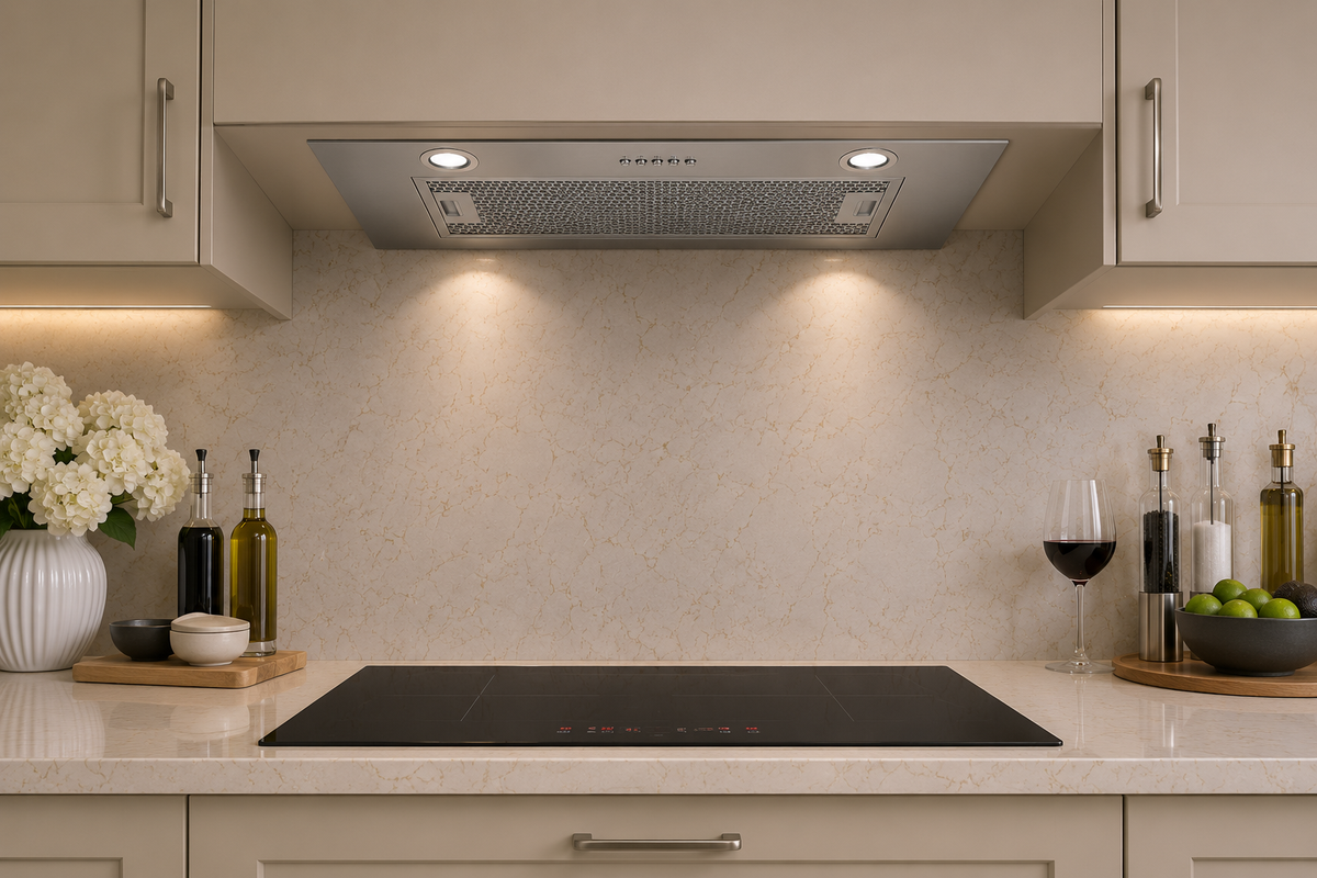 InAlto 90cm Stainless Steel Undermount Rangehood installed in a kitchen