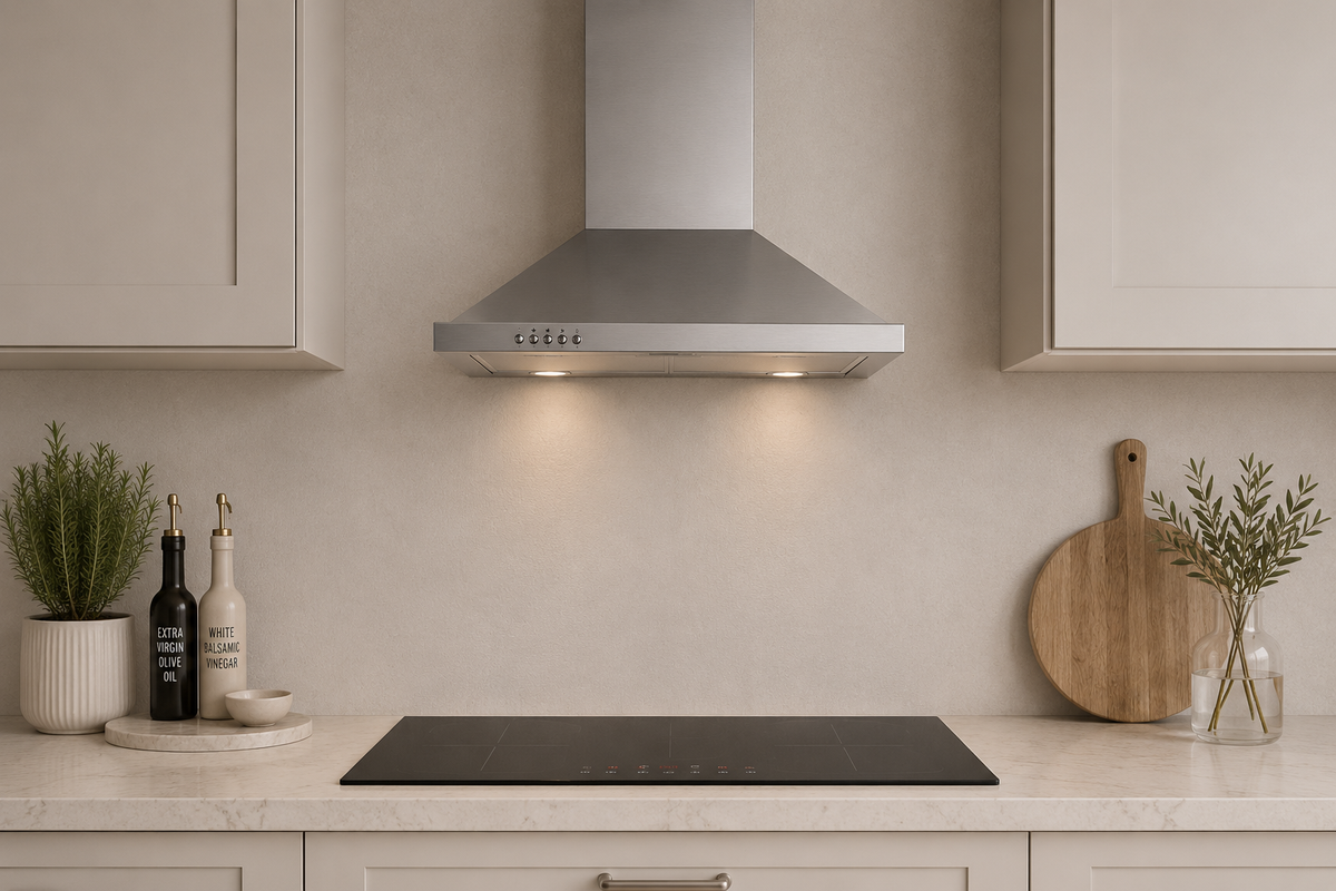 InAlto Premium 60cm Stainless Steel Canopy Rangehood installed in a kitchen