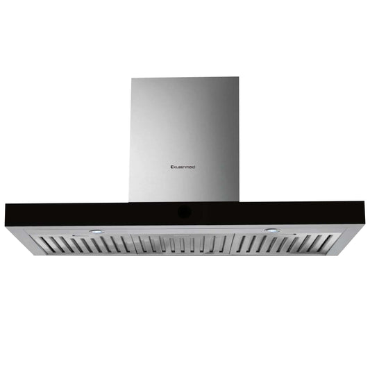 Kleenmaid RHSCK92 Black Glass And Stainless Steel Wall Mounted Canopy Rangehood 90cm