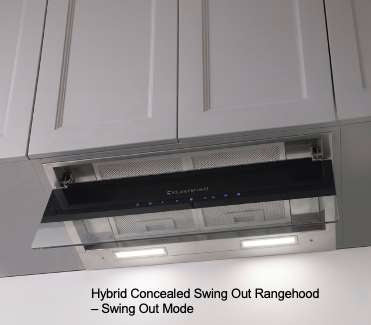 Kleenmaid RHSOG62 Hybrid Concealed Swing-Out Rangehood 60cm