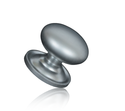 Krome Solid Brass Mushroom Knob 30mm Satin Chrome