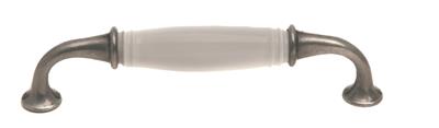 Metakor D Handle 128mm White Porcelain Black Steel