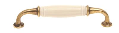 Metakor D Handle 128mm Beige Porcelain/Bright Bronze