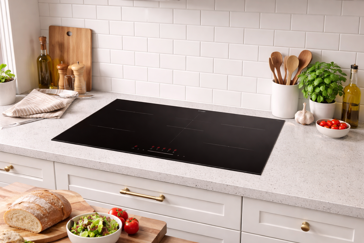 Omega 90cm Ceramic Touch Control Cooktop installed in a modern kitchen