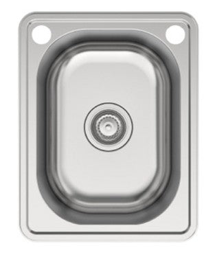 Platinum 390mm stainless steel laundry tub with two tap holes product view