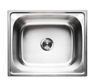 Platinum 600mm stainless steel laundry tub 50L with two tap holes and bypass kit