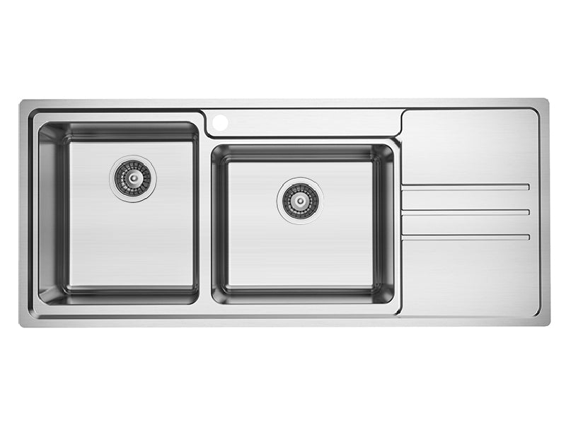PLATINUM PLUS 1160 L.H DOUBLE BOWL SINK 1TH