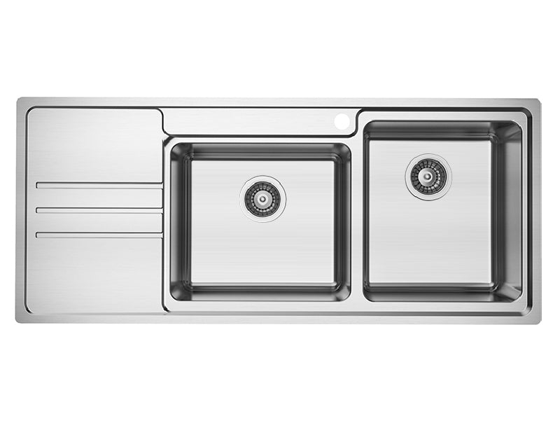 PLATINUM PLUS 1160 R.H DOUBLE BOWL SINK 1TH