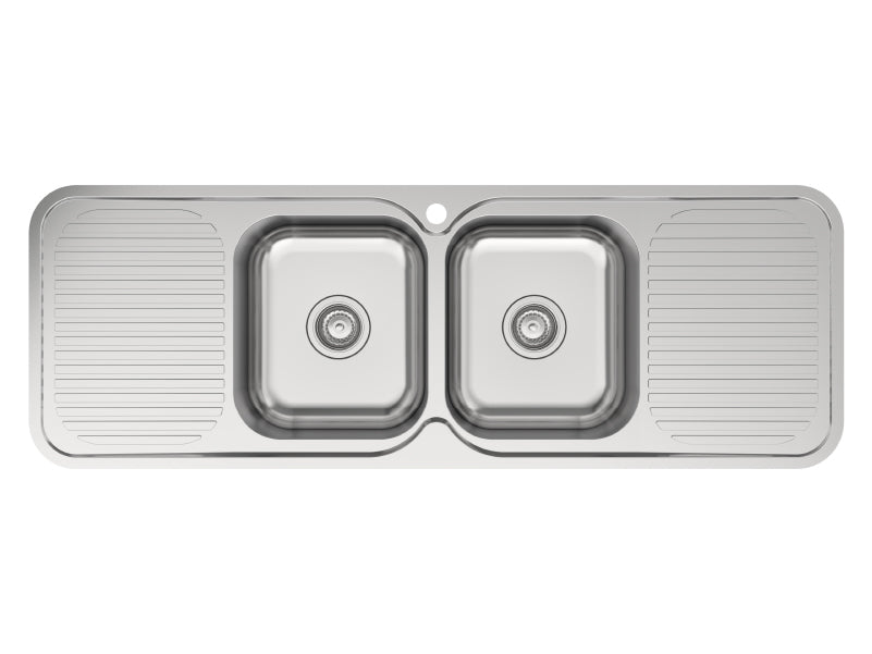 PLATINUM 1380 DOUBLE BOWL DOUBLE DRAINER 1TH