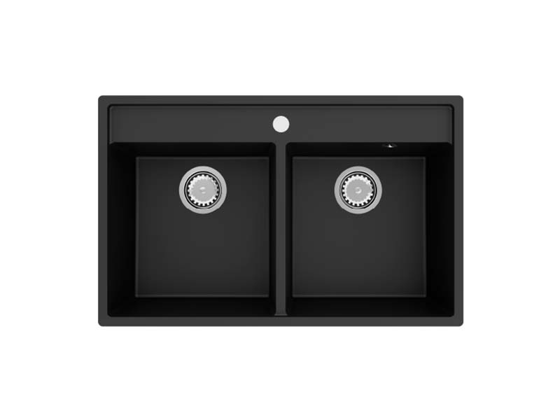 PLATINUM QUARTZ CARBON BLACK 790 DOUBLE BOWL 1TH