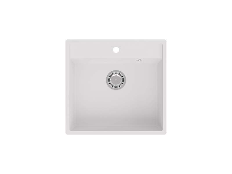 PLATINUM QUARTZ ARCTIC WHITE 530 SINGLE BOWL 1TH