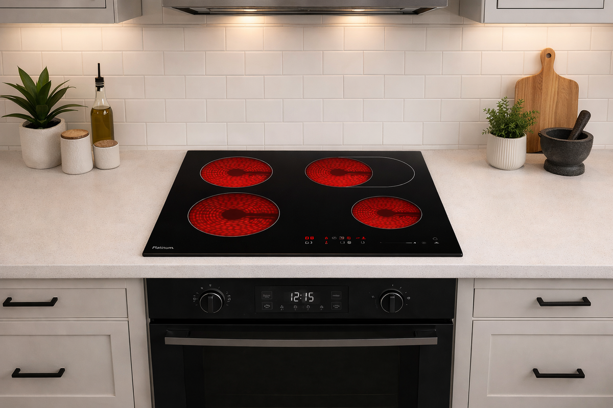 Platinum AUPL-CT62 600mm ceramic cooktop installed in a kitchen