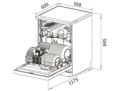 Platinum AUPL-DW14AX dishwasher dimensions diagram